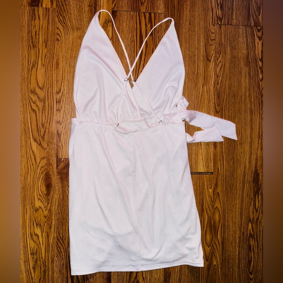 Lucy In The Sky Ivory Gold Shimmer Mini Dress - Picture 9 of 11